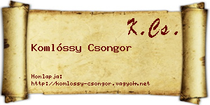 Komlóssy Csongor névjegykártya